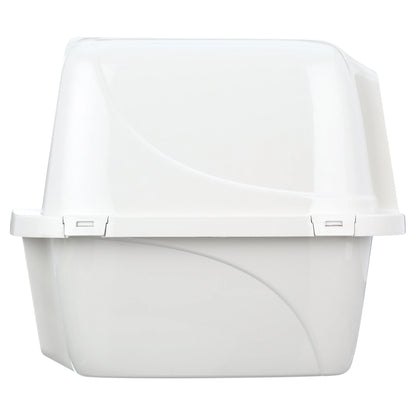 Pets Odor Control Large Enclosed Cat Litter Box, Hooded, Pearl, CP6